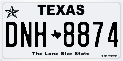 TX license plate DNH8874