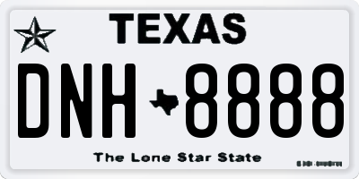 TX license plate DNH8888
