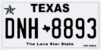 TX license plate DNH8893