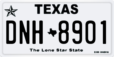 TX license plate DNH8901