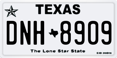 TX license plate DNH8909