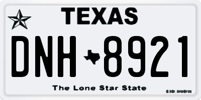 TX license plate DNH8921