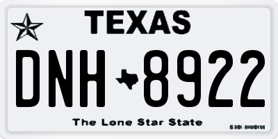 TX license plate DNH8922