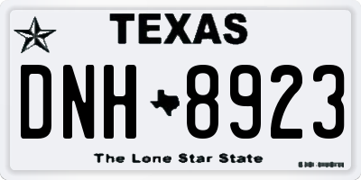 TX license plate DNH8923