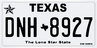 TX license plate DNH8927