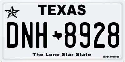 TX license plate DNH8928