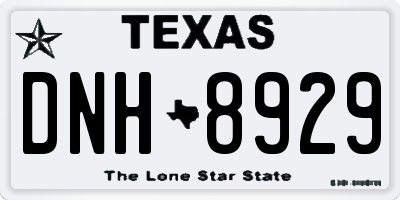 TX license plate DNH8929