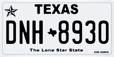 TX license plate DNH8930