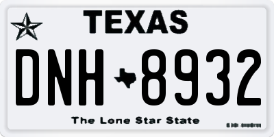 TX license plate DNH8932