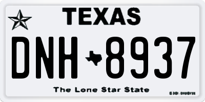 TX license plate DNH8937