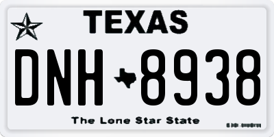 TX license plate DNH8938