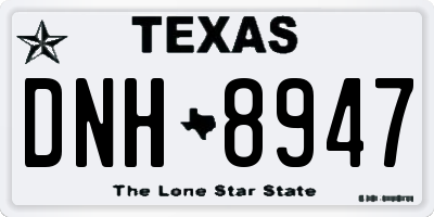 TX license plate DNH8947