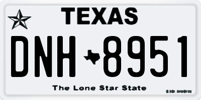 TX license plate DNH8951