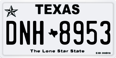 TX license plate DNH8953