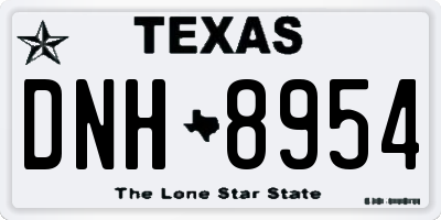 TX license plate DNH8954