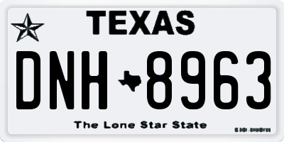 TX license plate DNH8963