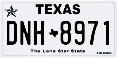 TX license plate DNH8971
