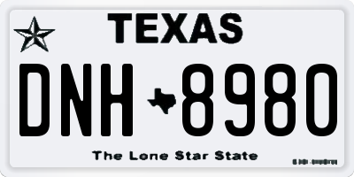 TX license plate DNH8980