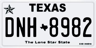 TX license plate DNH8982