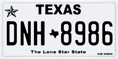 TX license plate DNH8986