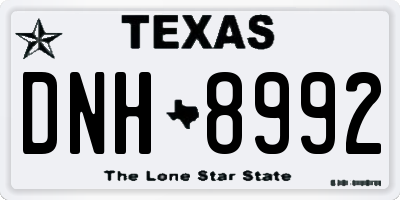 TX license plate DNH8992