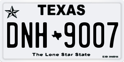 TX license plate DNH9007