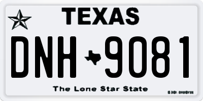 TX license plate DNH9081