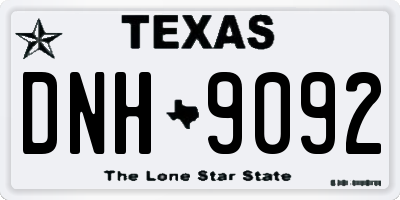 TX license plate DNH9092