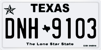 TX license plate DNH9103