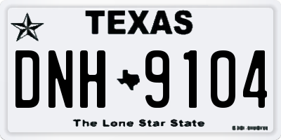 TX license plate DNH9104