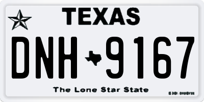 TX license plate DNH9167