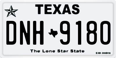 TX license plate DNH9180
