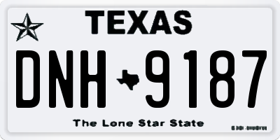 TX license plate DNH9187