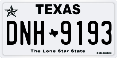 TX license plate DNH9193