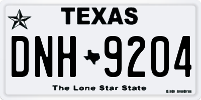 TX license plate DNH9204