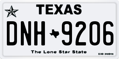 TX license plate DNH9206