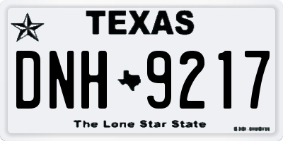 TX license plate DNH9217