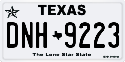 TX license plate DNH9223