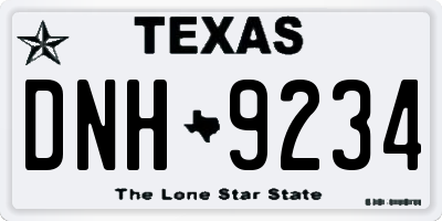 TX license plate DNH9234