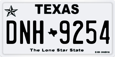 TX license plate DNH9254