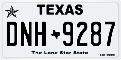 TX license plate DNH9287