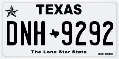 TX license plate DNH9292