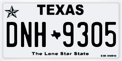 TX license plate DNH9305