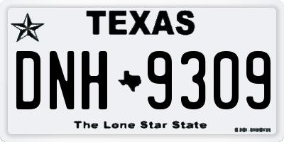 TX license plate DNH9309