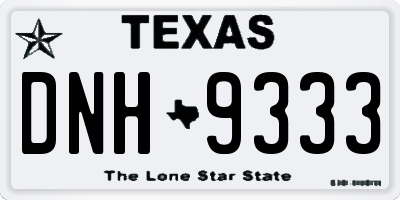 TX license plate DNH9333
