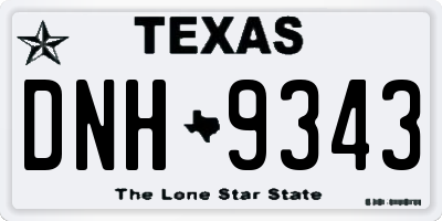 TX license plate DNH9343