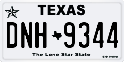 TX license plate DNH9344