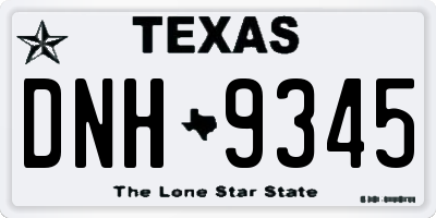 TX license plate DNH9345
