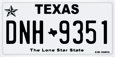 TX license plate DNH9351