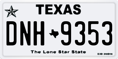 TX license plate DNH9353